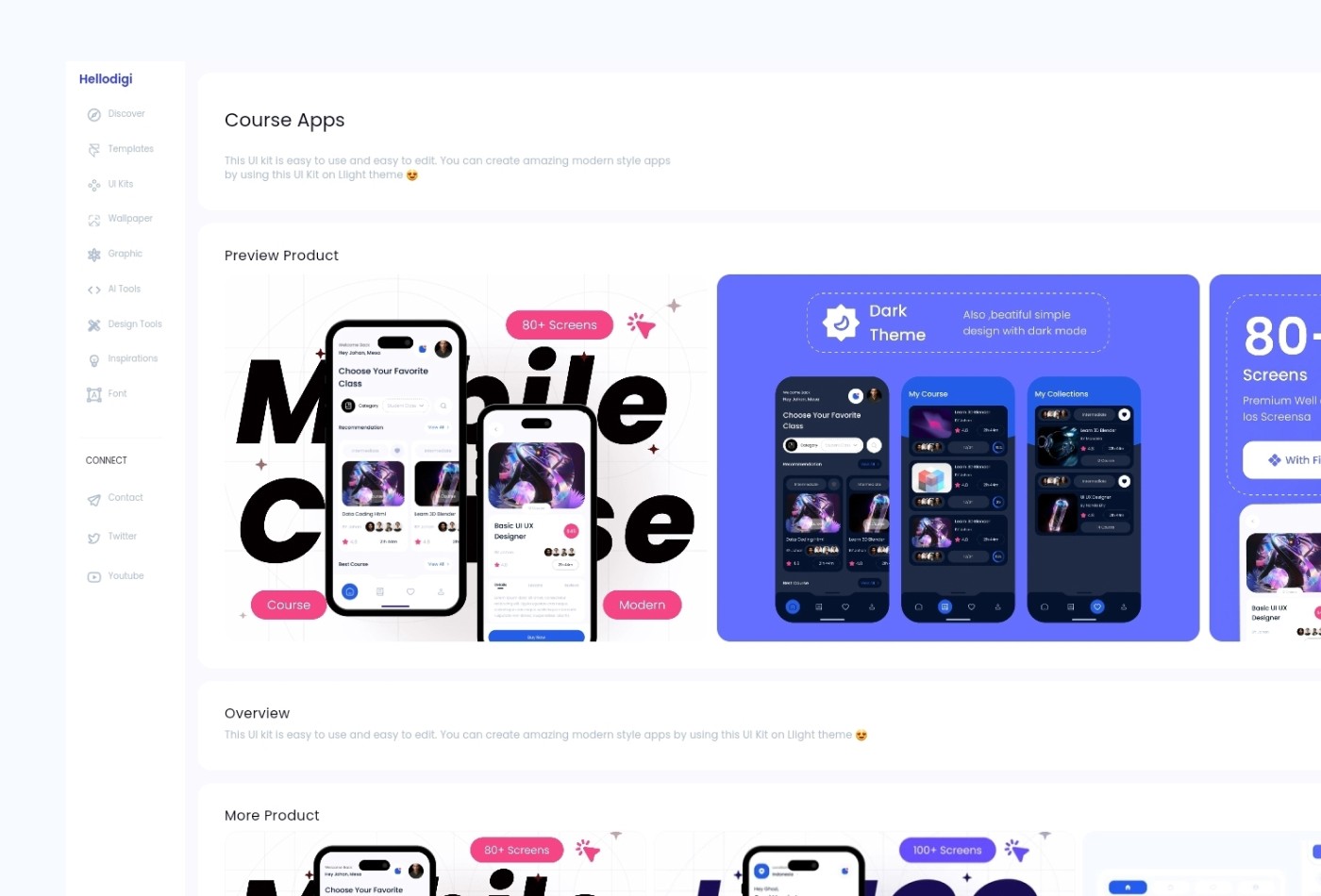 Screenshot 2 for Hellodigi, a Framer Marketplace template by jodysaptra.
