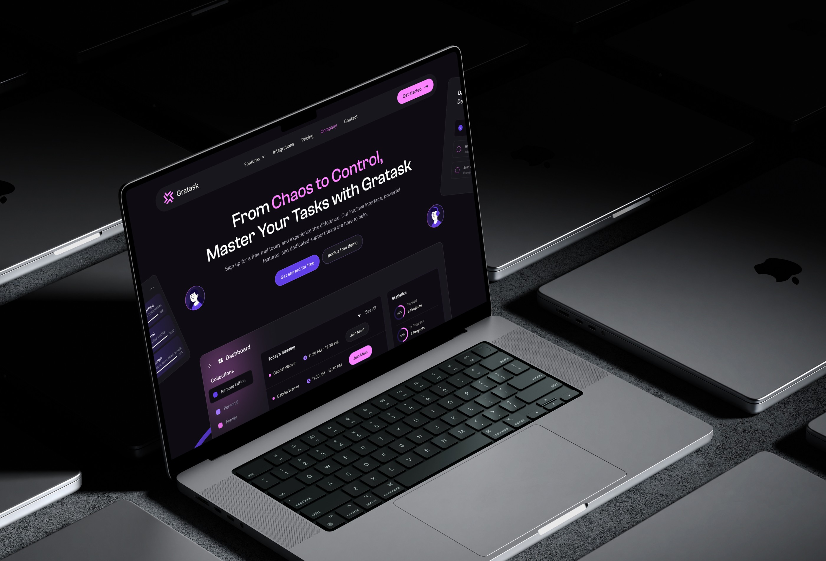 Screenshot 2 for Gratask, a Framer Marketplace template by Framerbite.
