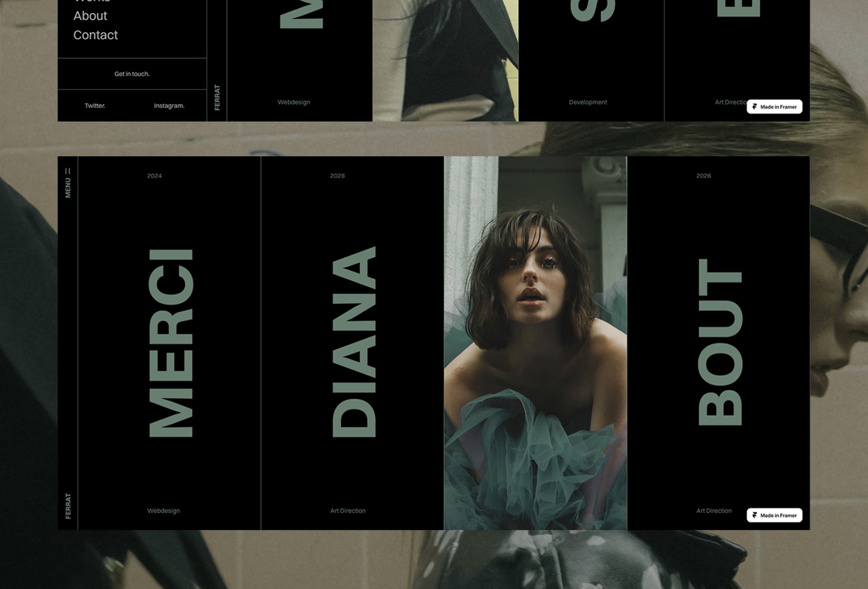 Screenshot 2 for TheWoo, a Framer Marketplace template by Leandro Melo.