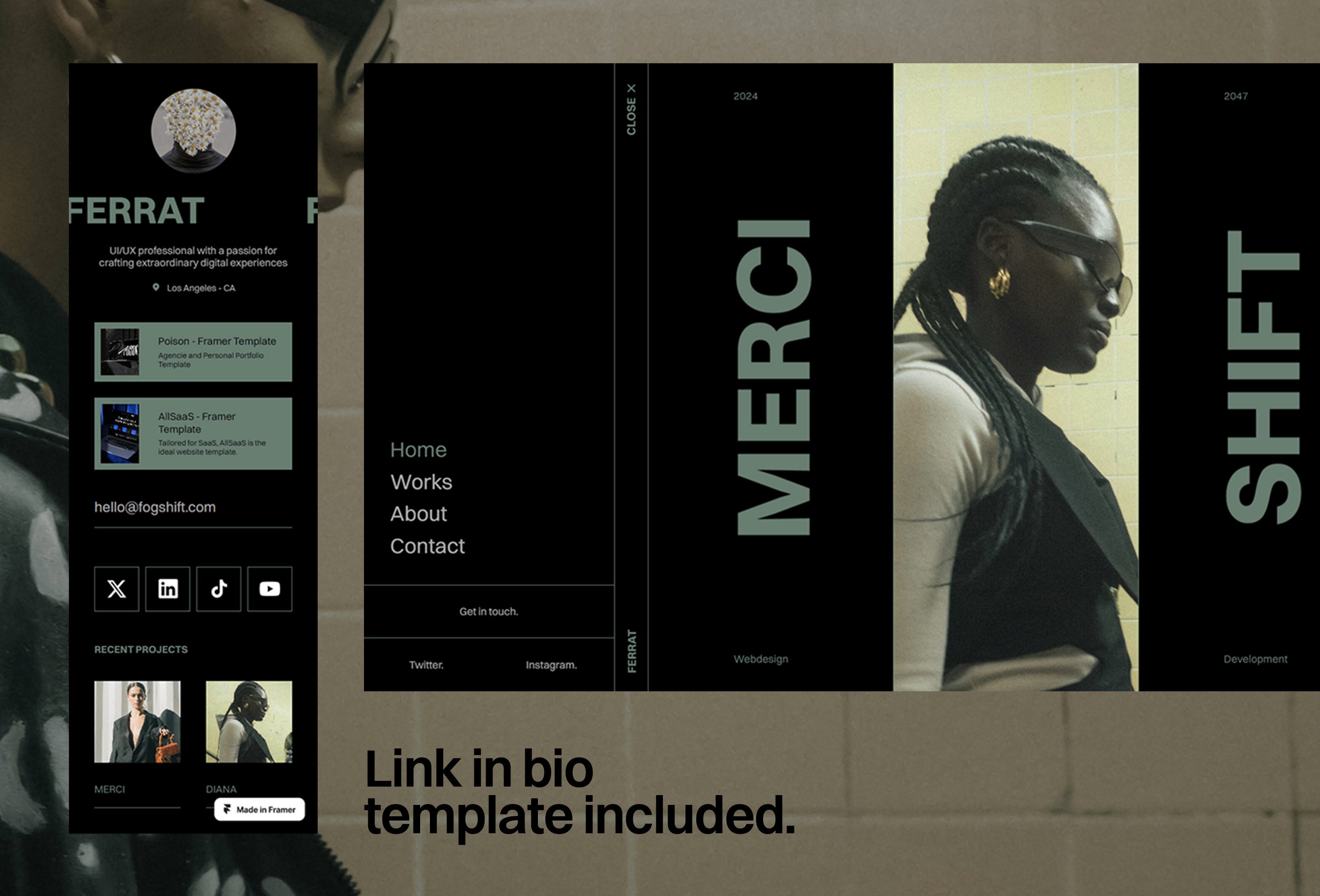 Screenshot 4 for TheWoo, a Framer Marketplace template by Leandro Melo.