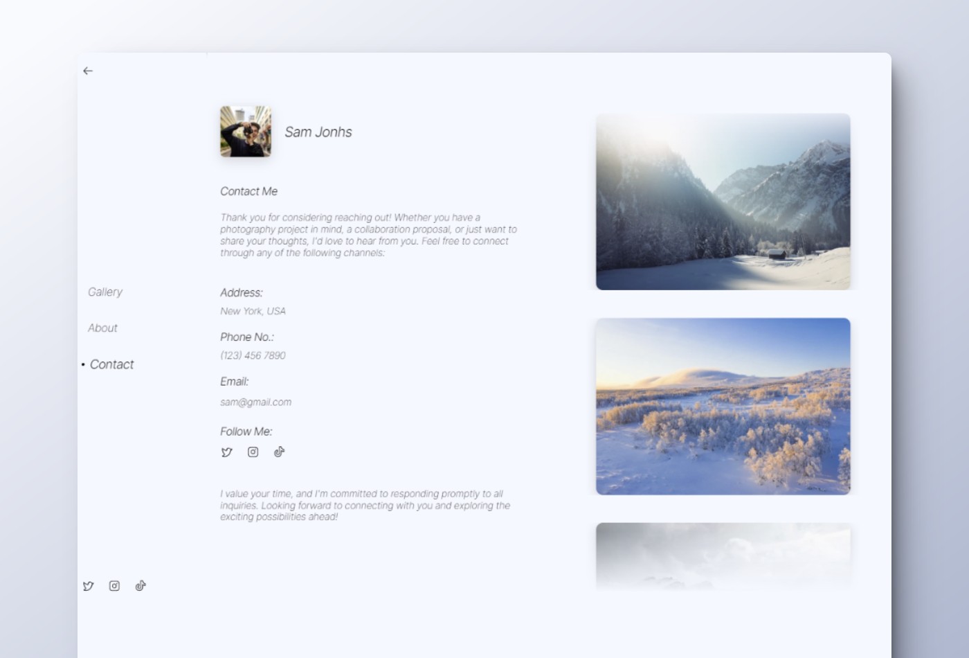 Screenshot 4 for Snow, a Framer Marketplace template by Thaer Swailem.