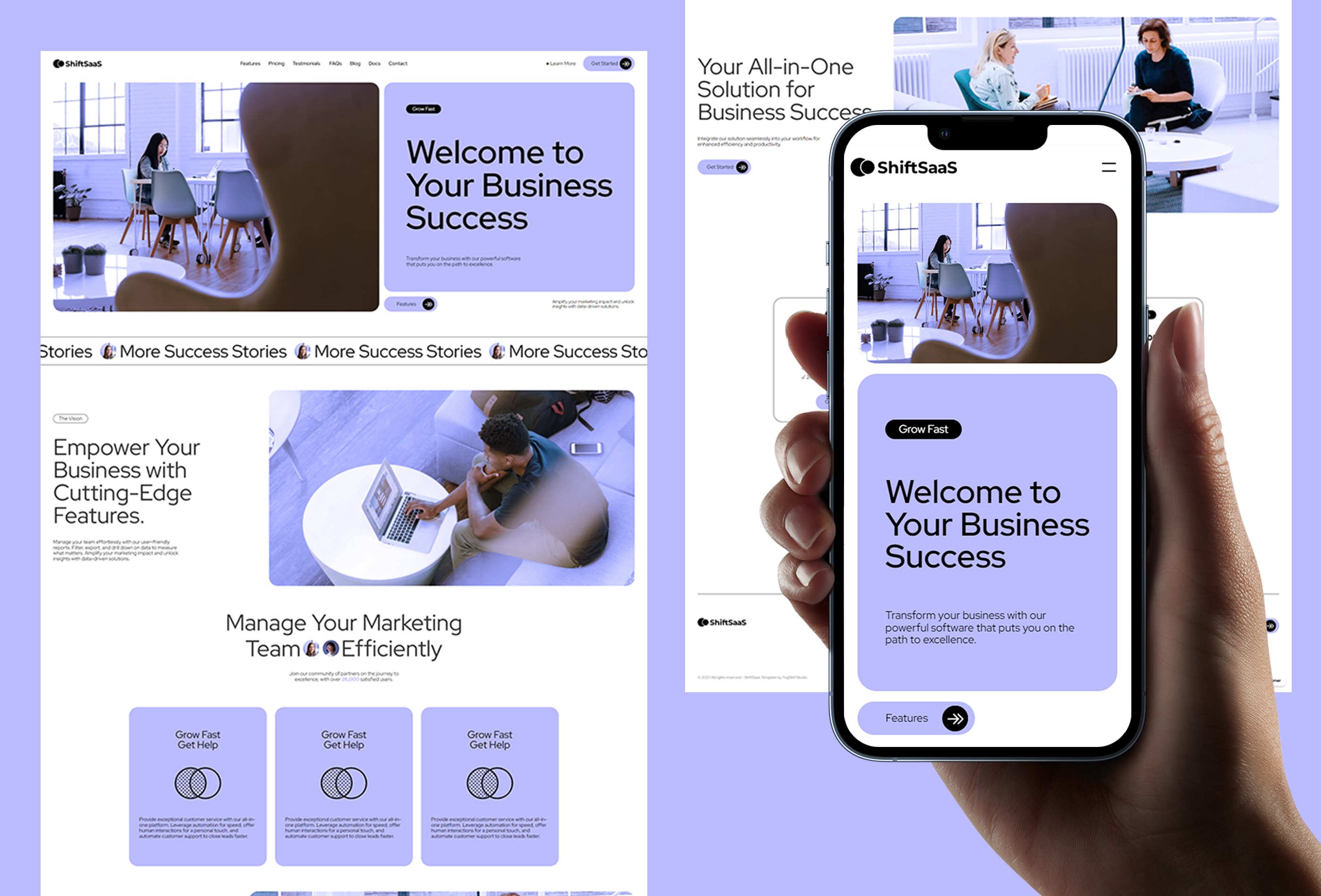 Screenshot 2 for ShiftSaaS, a Framer Marketplace template by Leandro Melo.