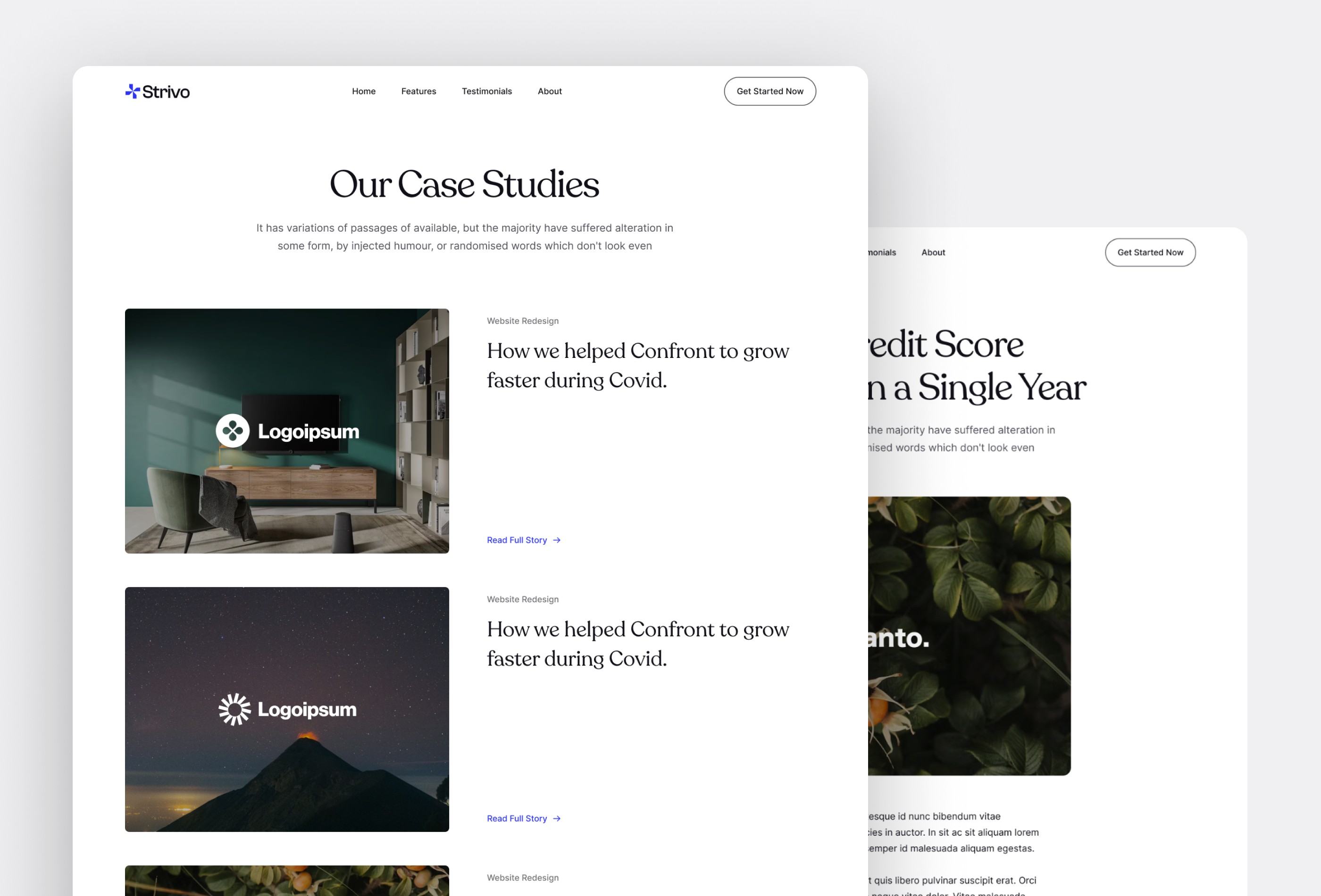 Screenshot 4 for Strivo, a Framer Marketplace template by Framerbite.