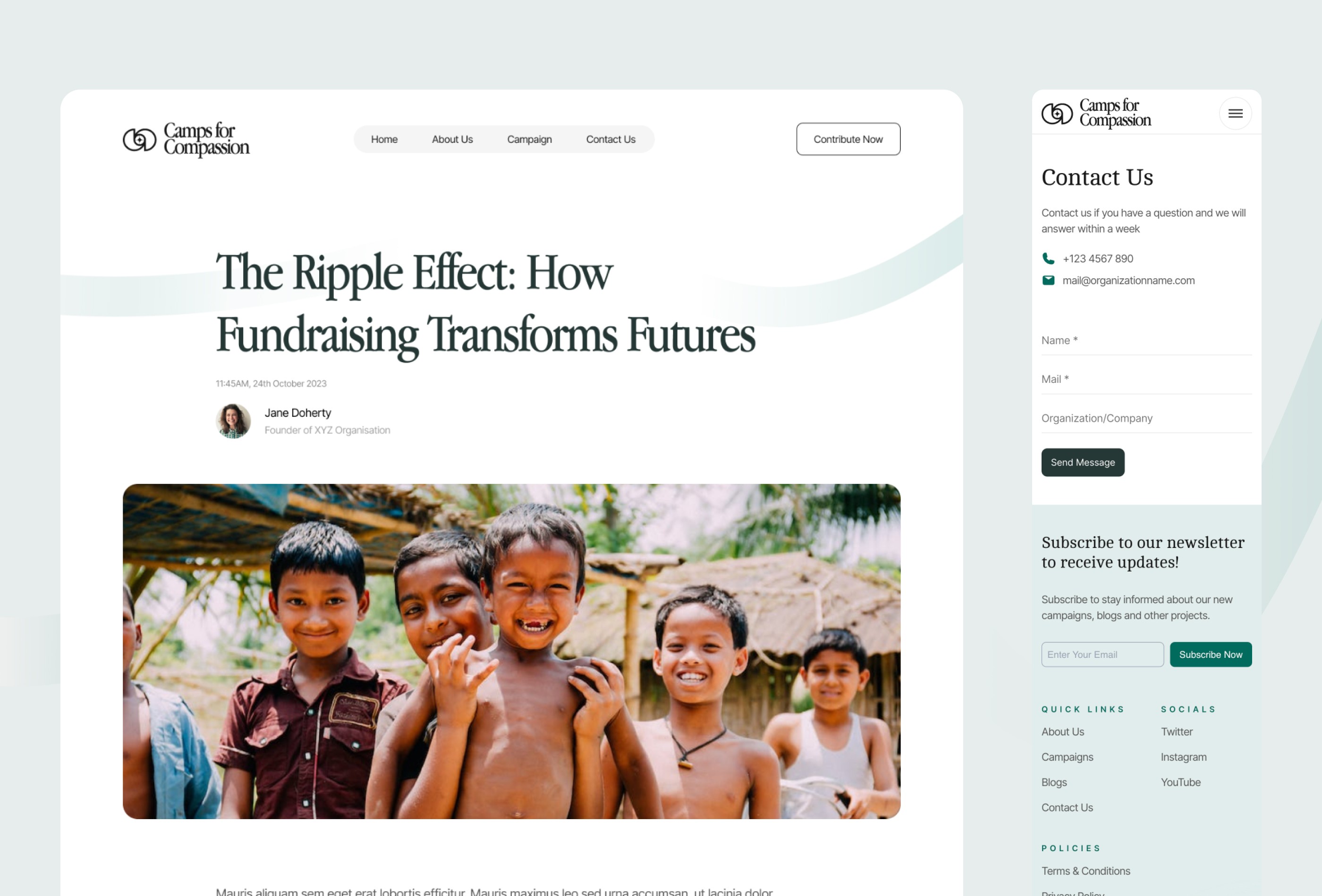 Screenshot 4 for CampsforCompassion, a Framer Marketplace template by Cédric van Ravesteijn.
