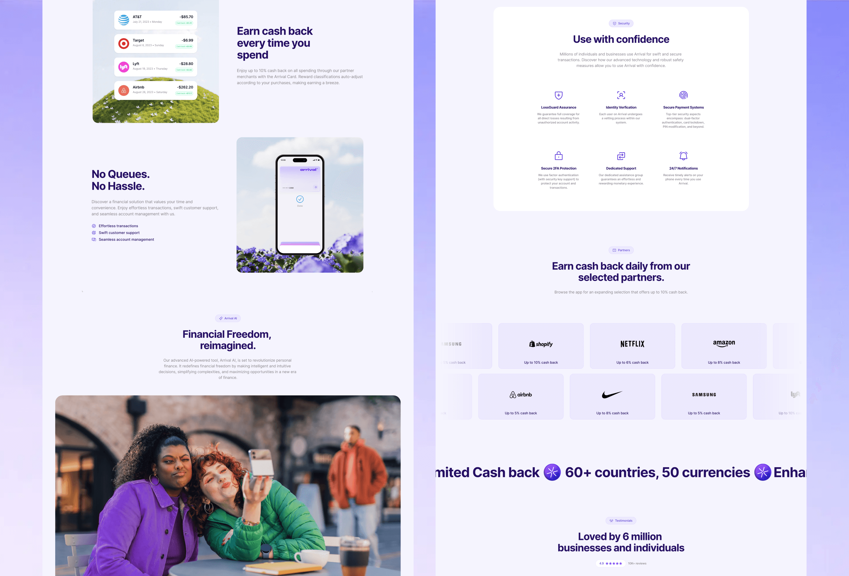 Screenshot 3 for Arrival, a Framer Marketplace template by Layout Gallery.