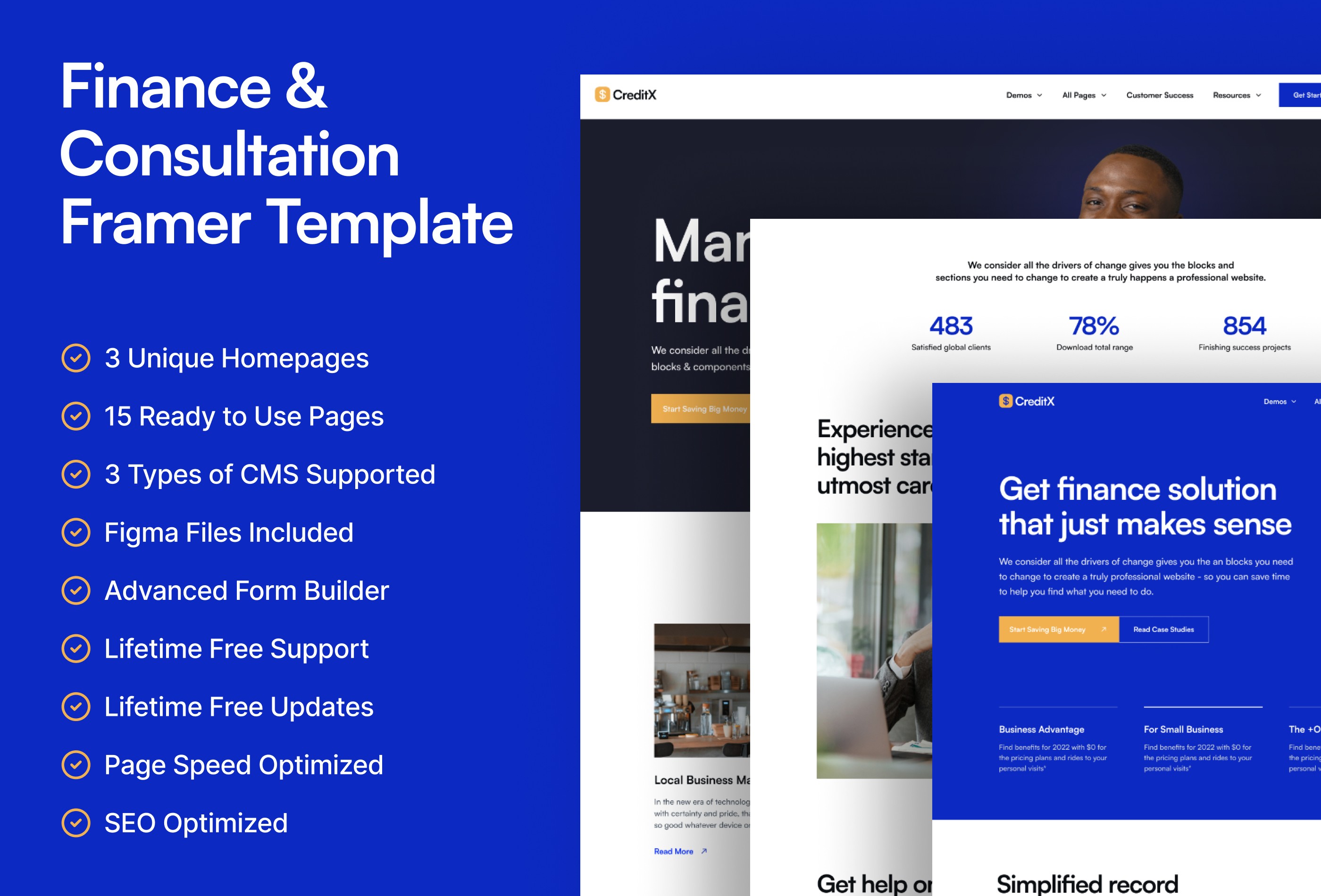Screenshot 2 for CreditX, a Framer Marketplace template by Framerbite.