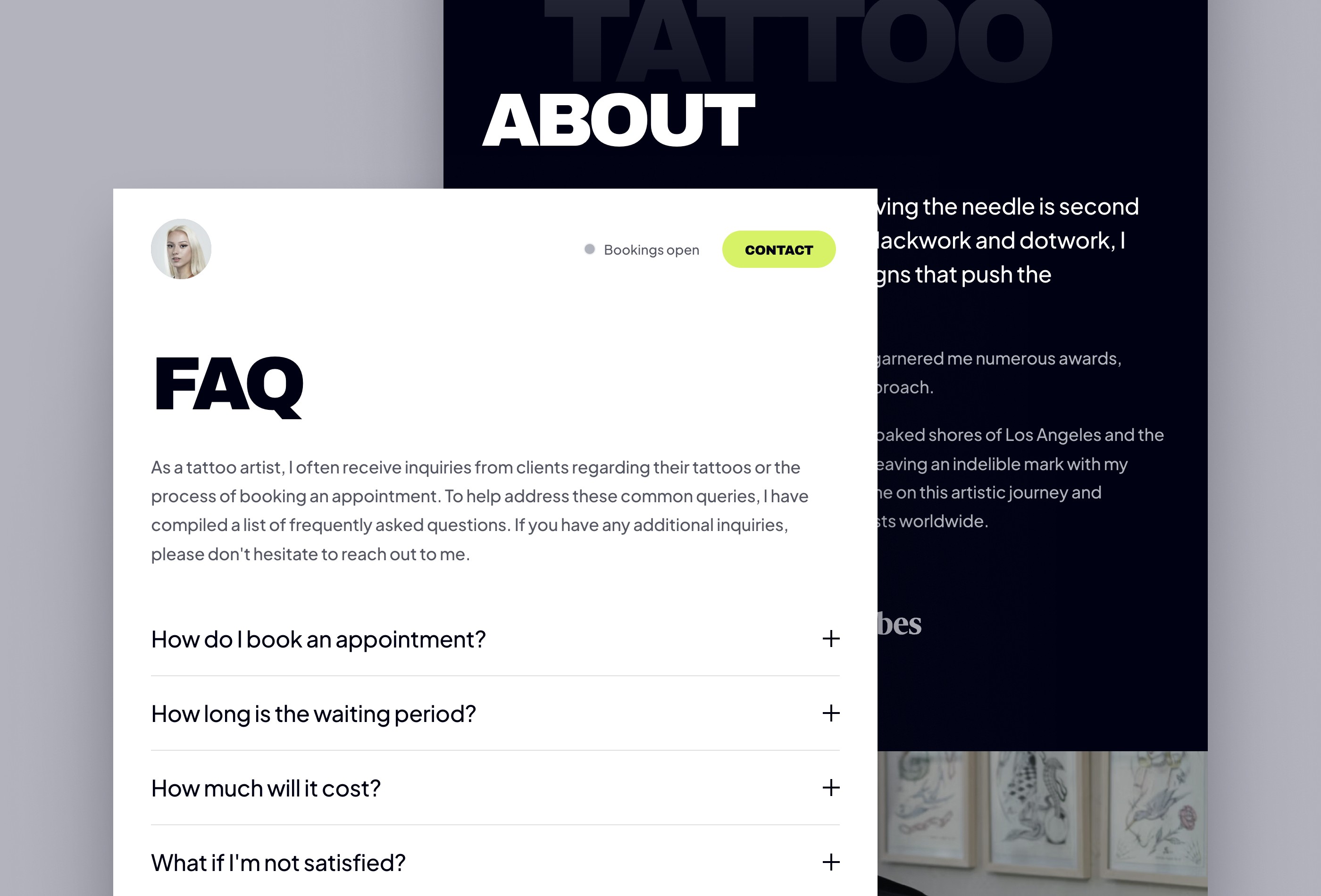 Screenshot 4 for Sophie, a Framer Marketplace template by Lukas Troup.