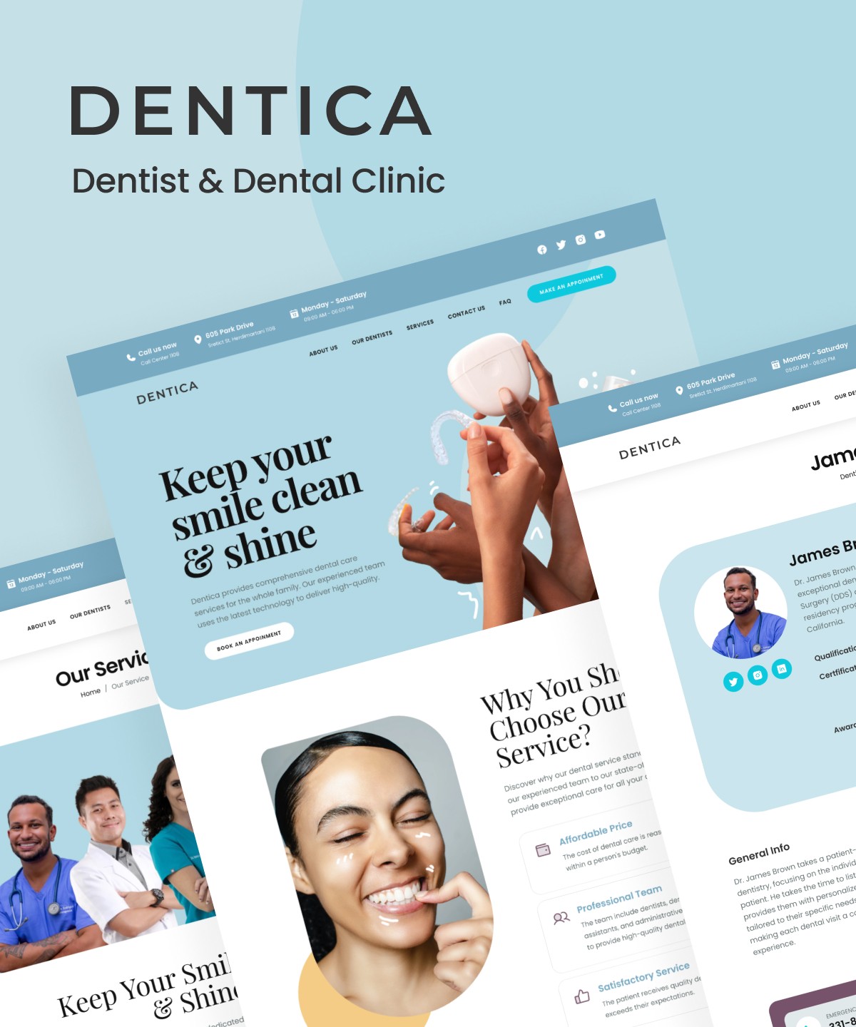 Screenshot 1 for Dentica, a Framer Marketplace template by Syafii Ahmad.