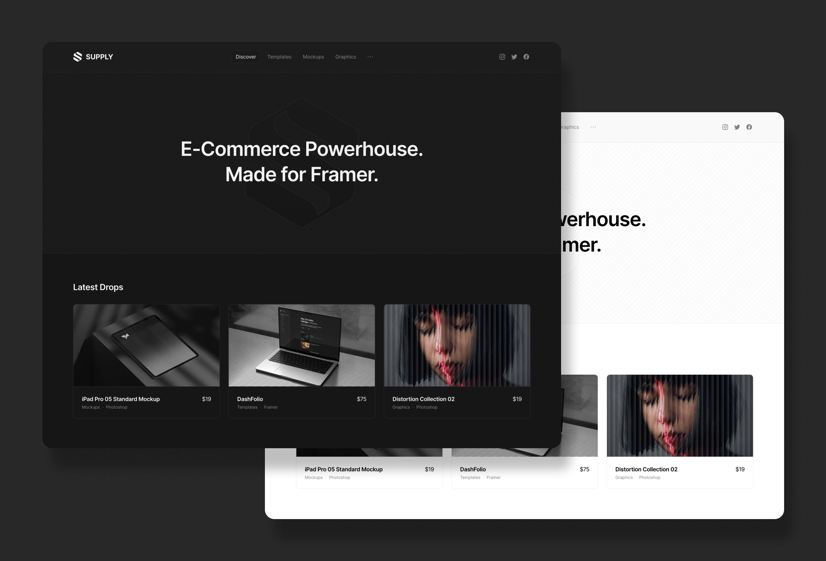 Screenshot 2 for Supply, a Framer Marketplace template by Cédric.