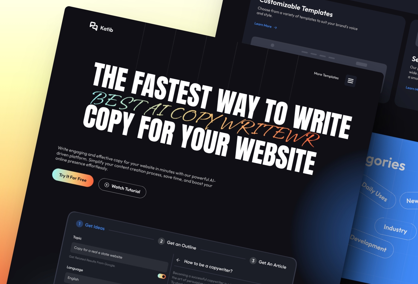 Thumbnail 2 for Katib, a Framer Marketplace template by Mejed Alkoutaini.
