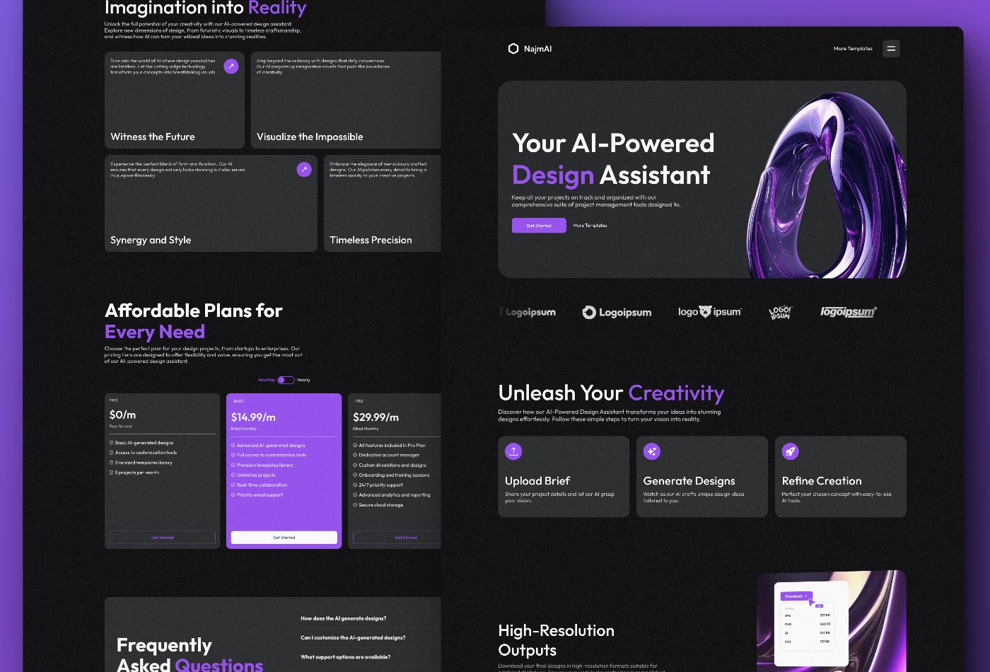 Screenshot 3 for NajmAI, a Framer Marketplace template by Mejed Alkoutaini.
