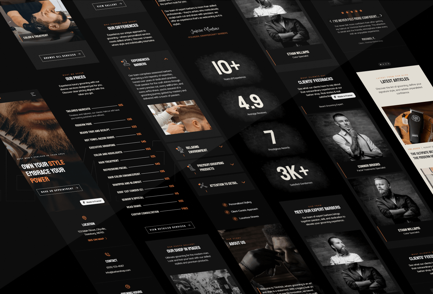 Screenshot 4 for Barber , a Framer Marketplace template by Real Mehedi.