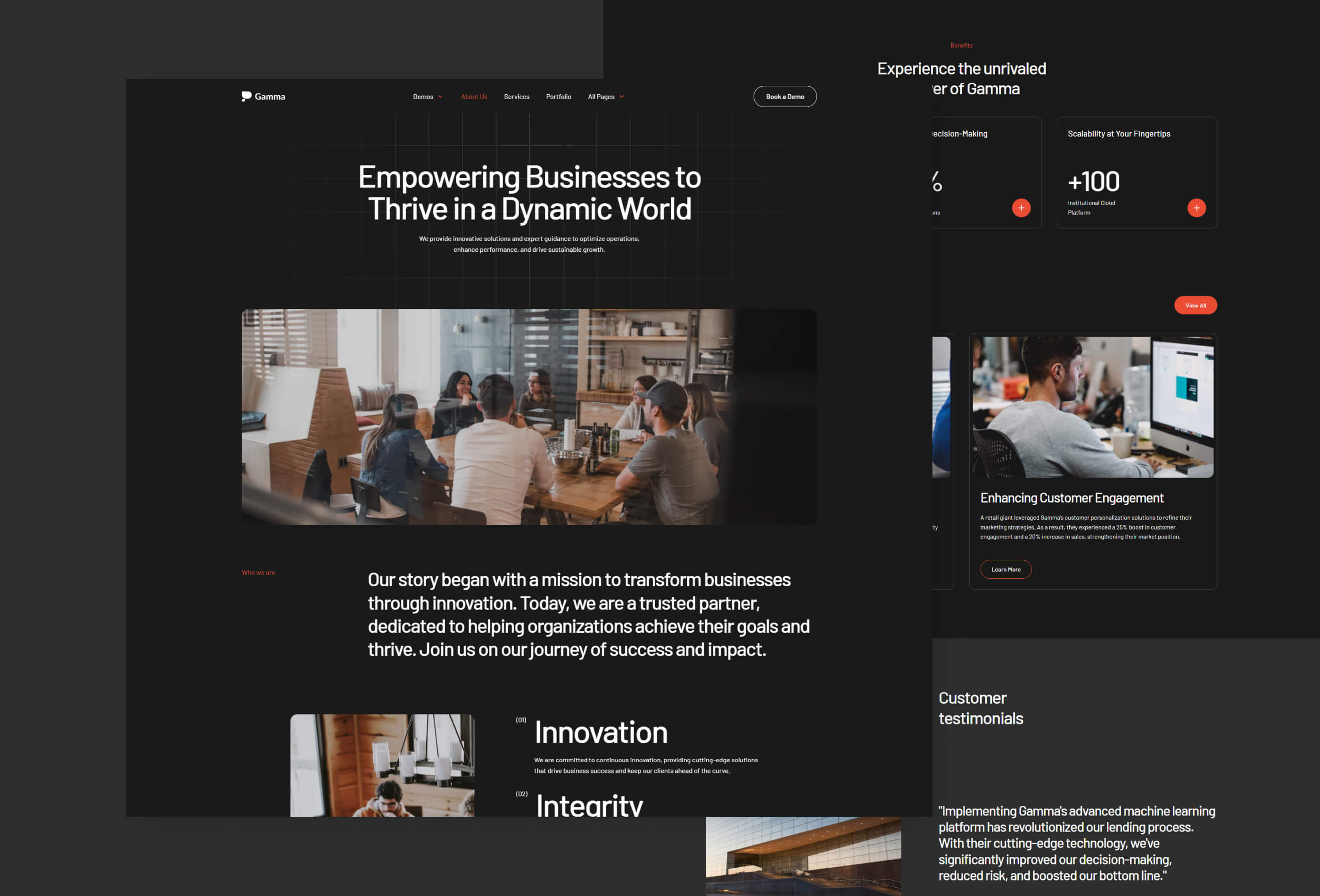 Screenshot 3 for Gamma, a Framer Marketplace template by fourtwelve.
