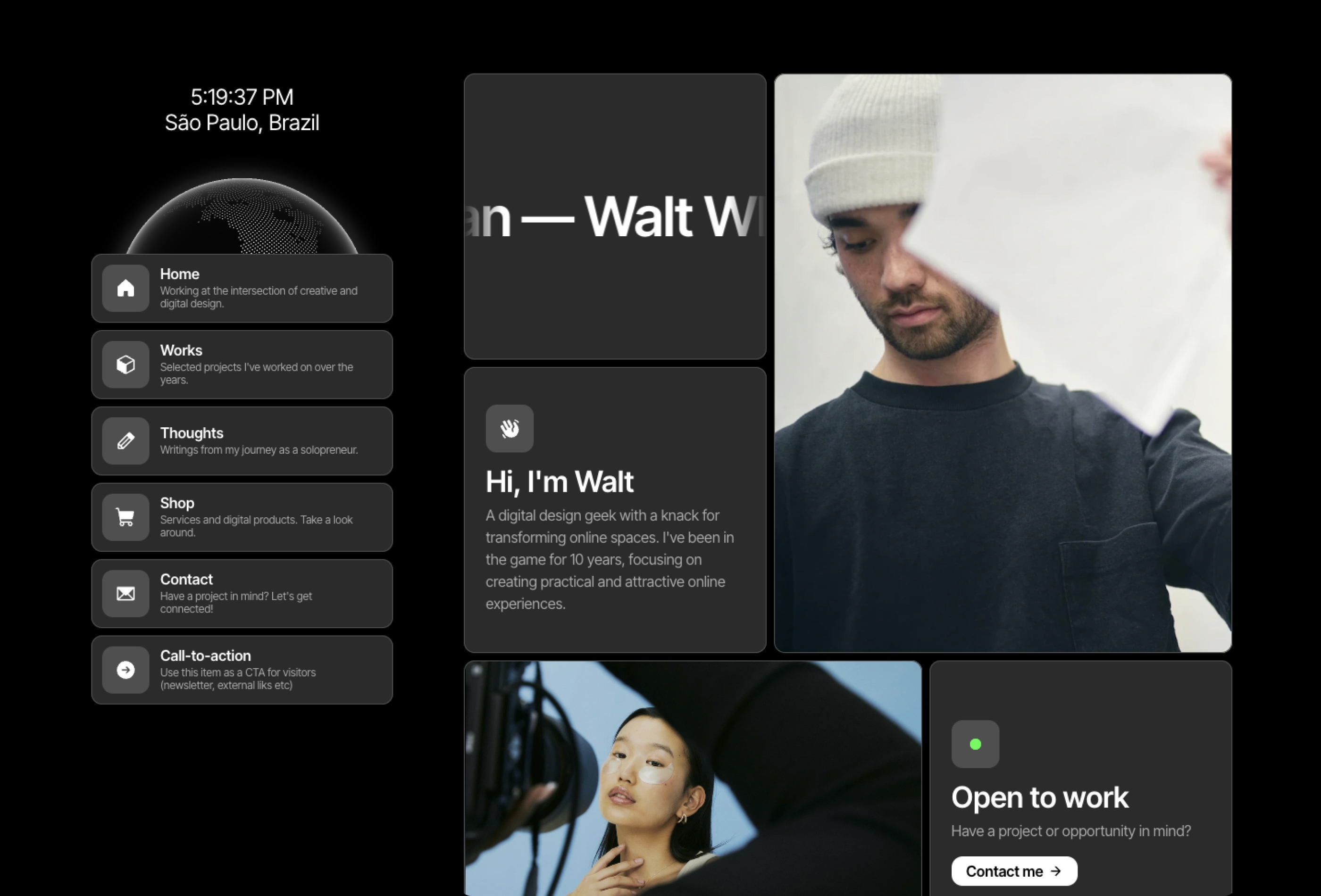 Screenshot 2 for Gridstack 2, a Framer Marketplace template by Mateus Rila.
