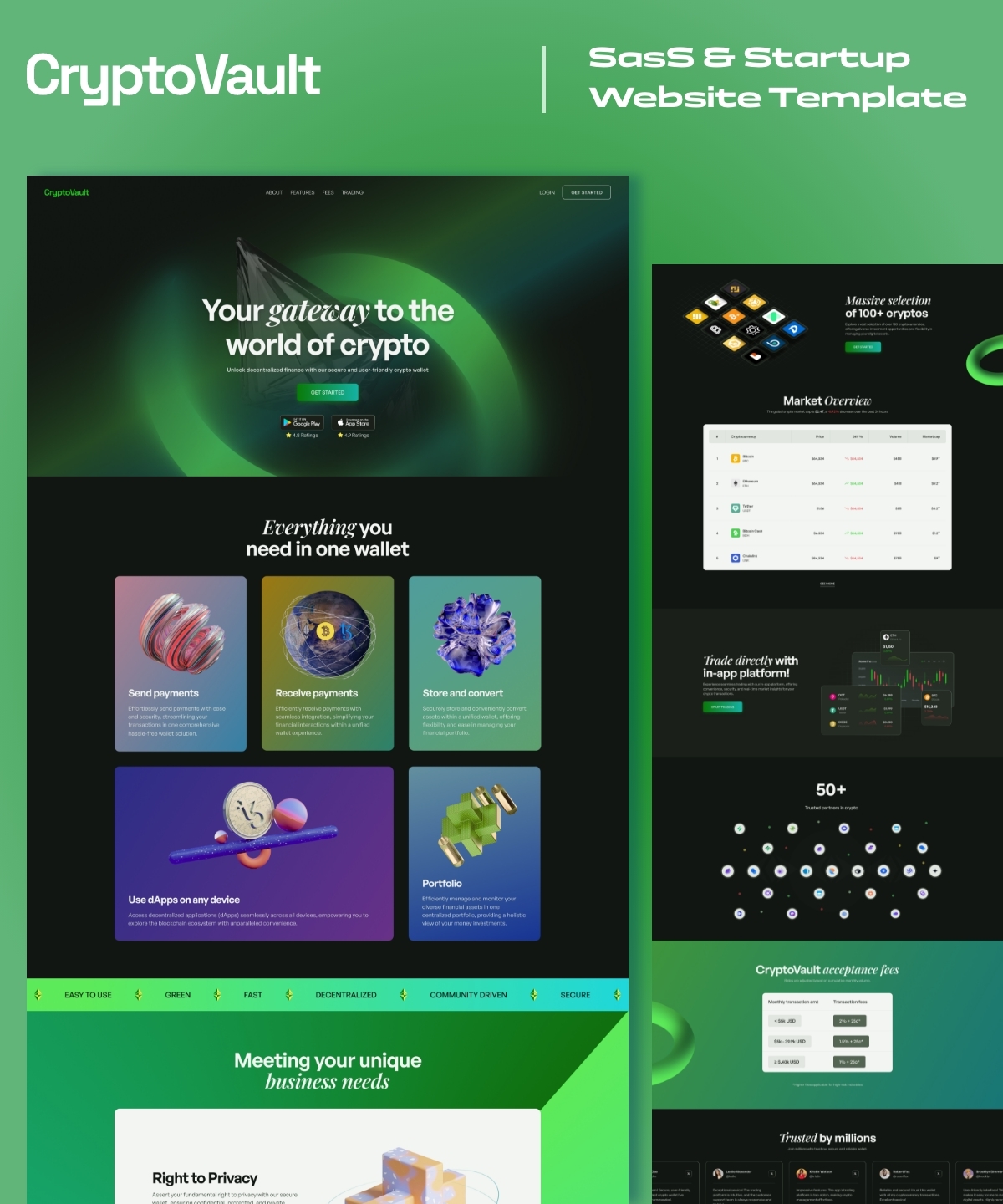 Screenshot 1 for CryptoVault, a Framer Marketplace template by Goodspeed.