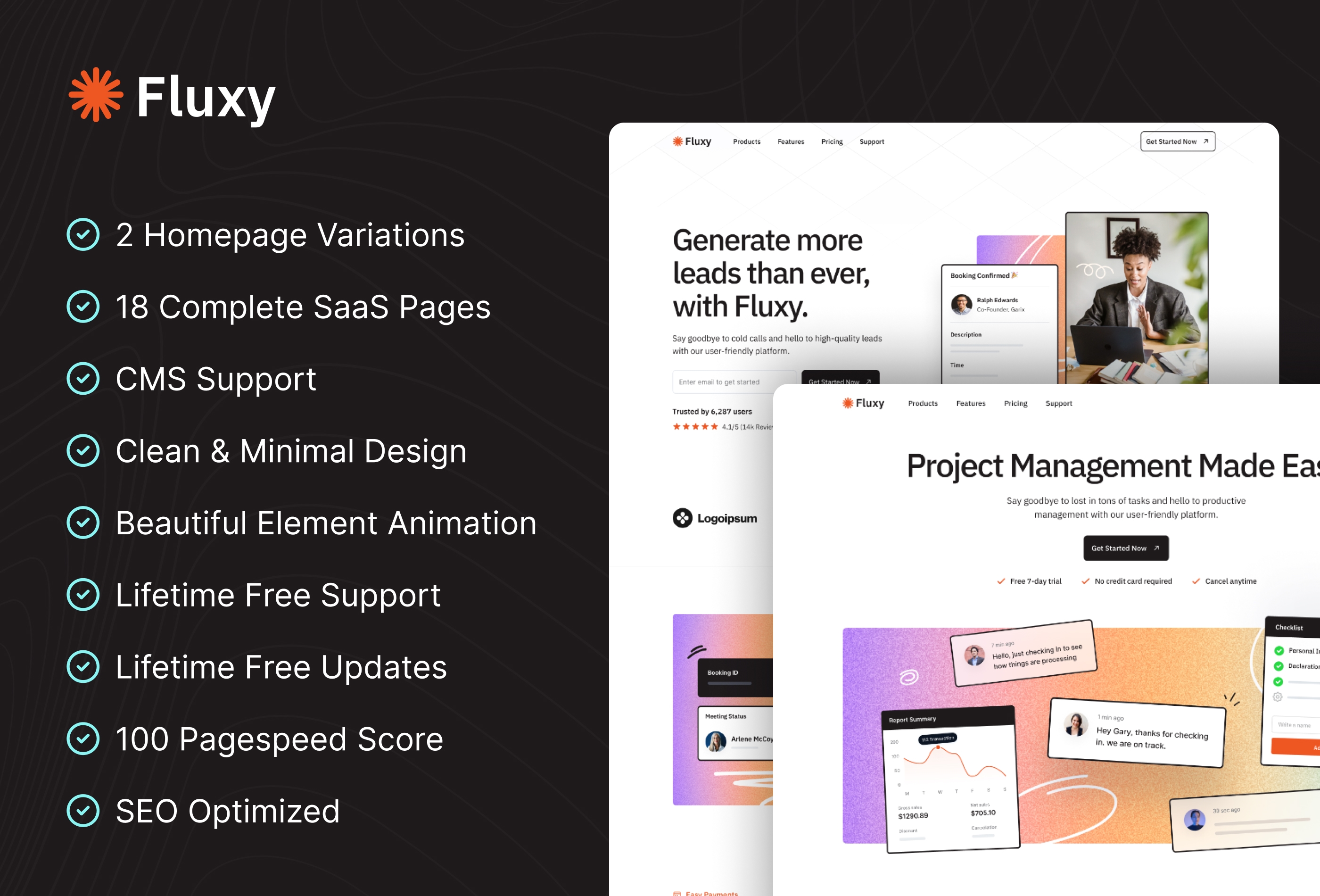 Screenshot 3 for Fluxy, a Framer Marketplace template by Framerbite.