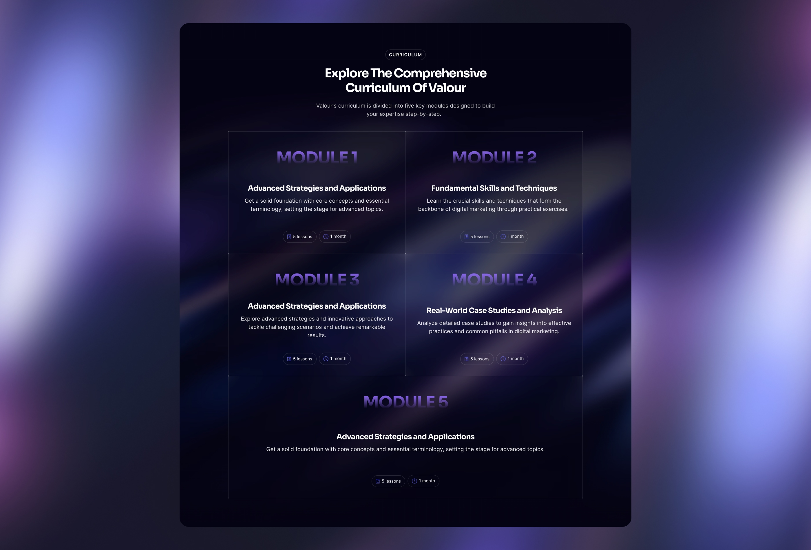 Screenshot 3 for Valour, a Framer Marketplace template by Wize.
