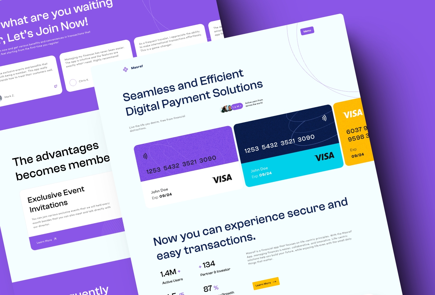 Thumbnail 1 for Masraf, a Framer Marketplace template by Mejed Alkoutaini.
