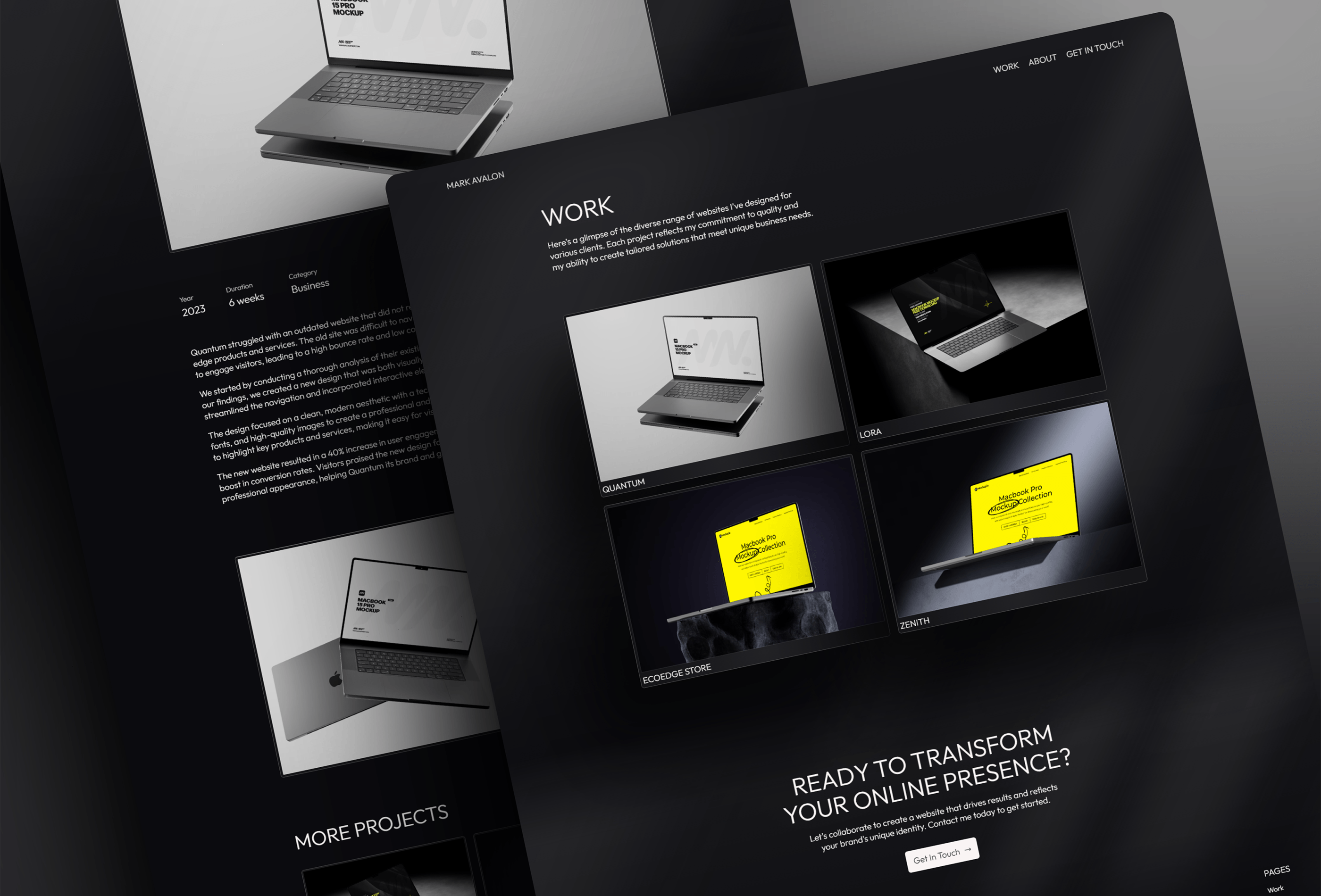 Screenshot 3 for Avalon, a Framer Marketplace template by Josiah Bhanghoyer.