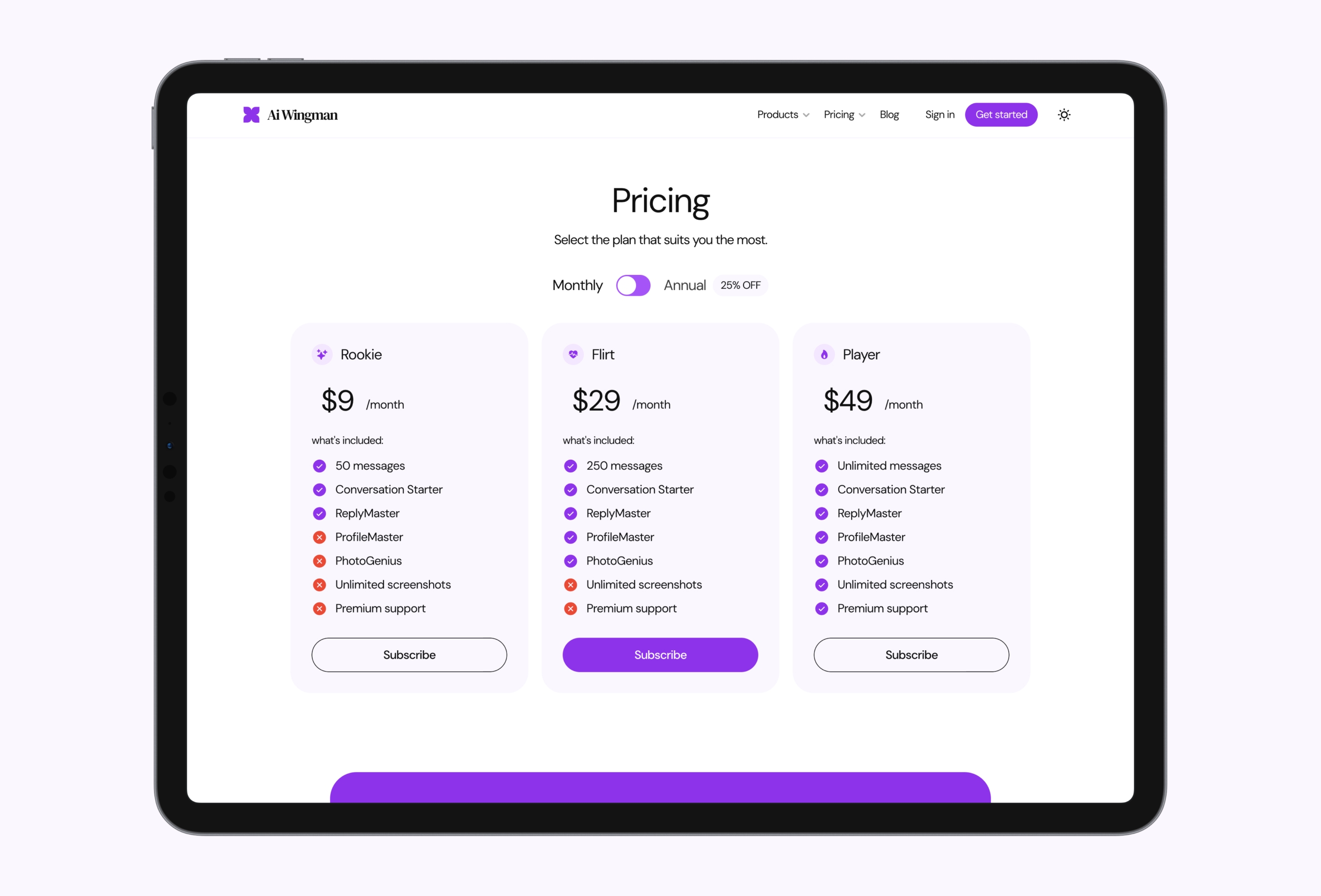 Screenshot 3 for AiWingman , a Framer Marketplace template by Firdavs Abdunazarov.