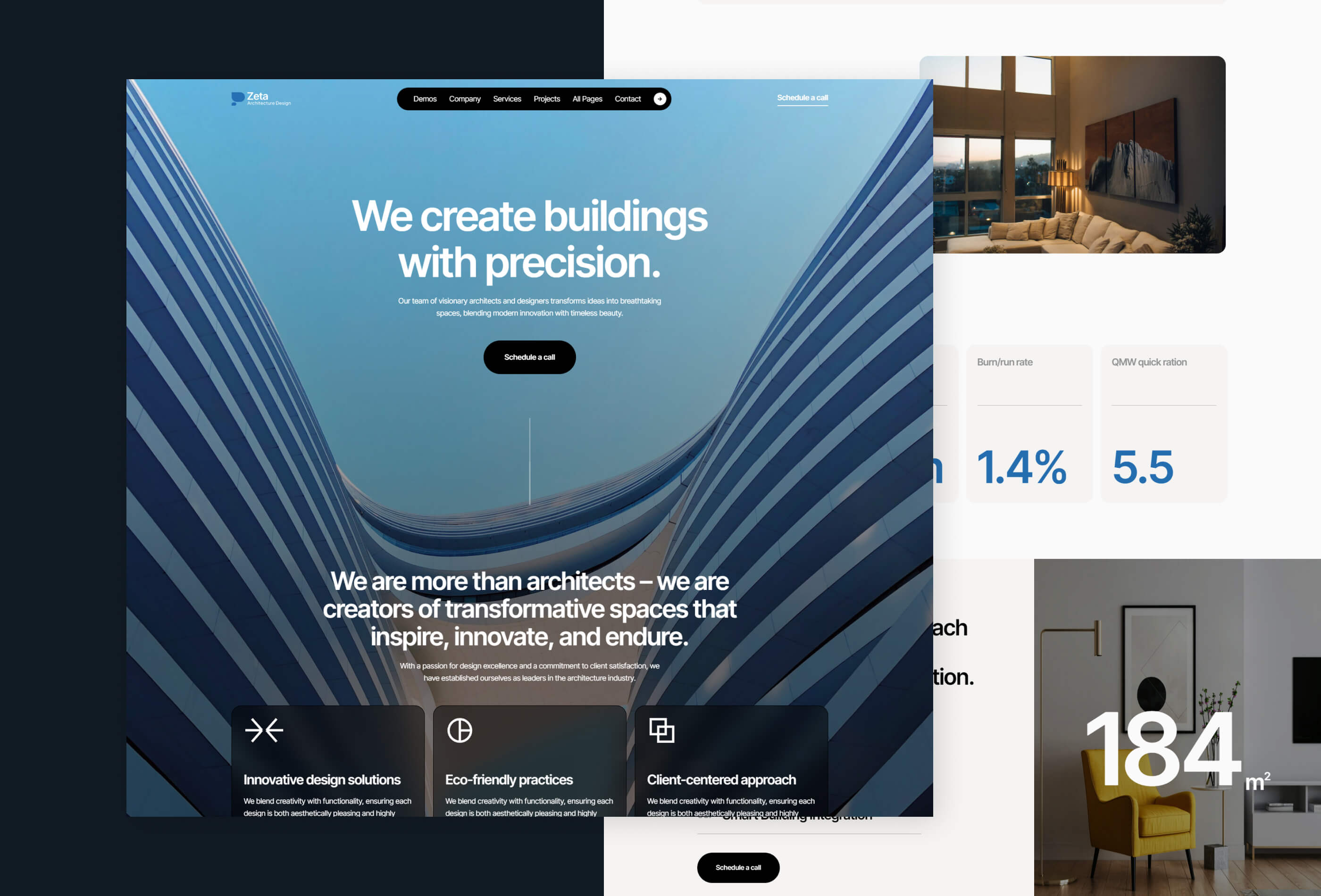 Screenshot 2 for Zeta, a Framer Marketplace template by fourtwelve.