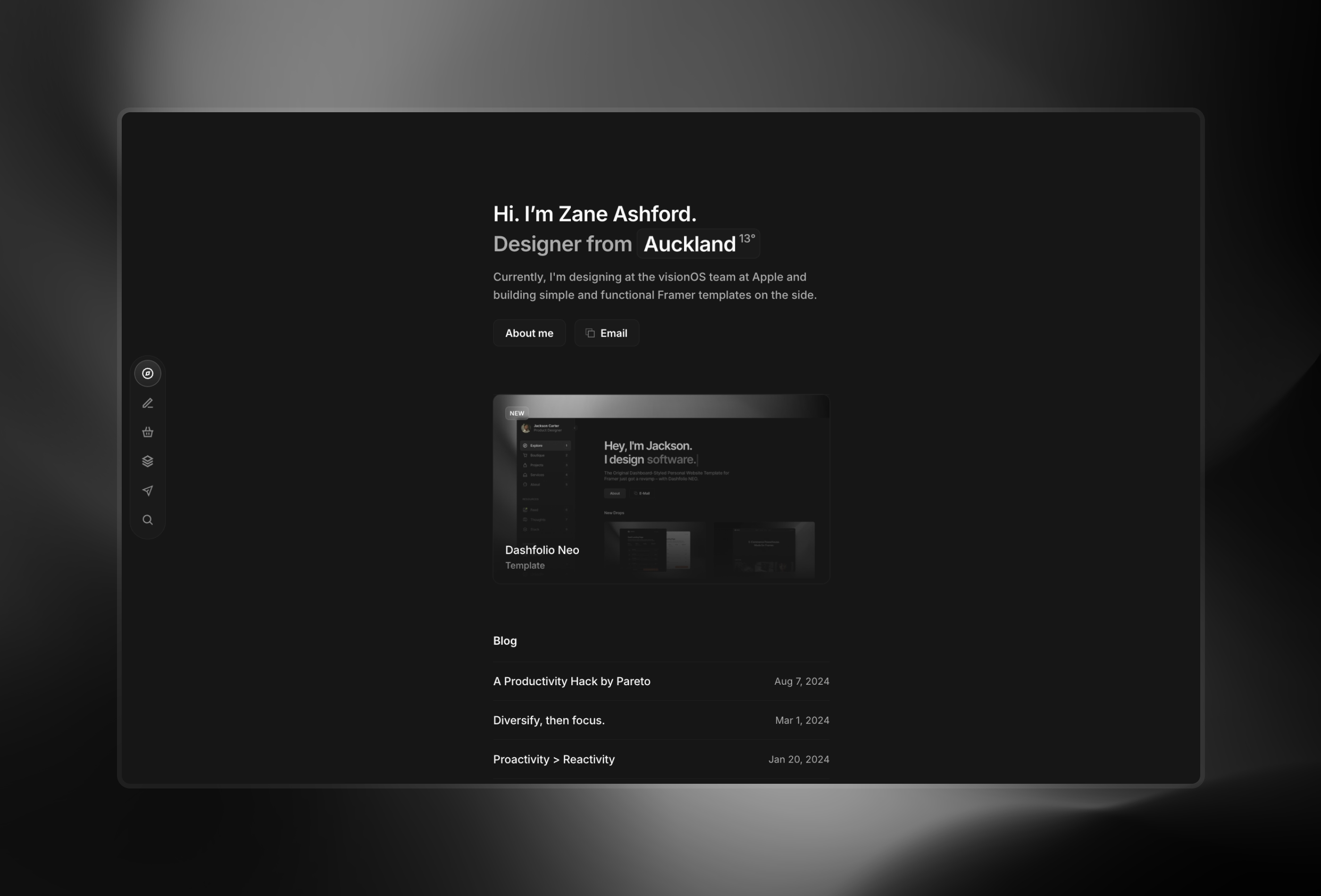 Screenshot 2 for Anticode, a Framer Marketplace template by Cédric.