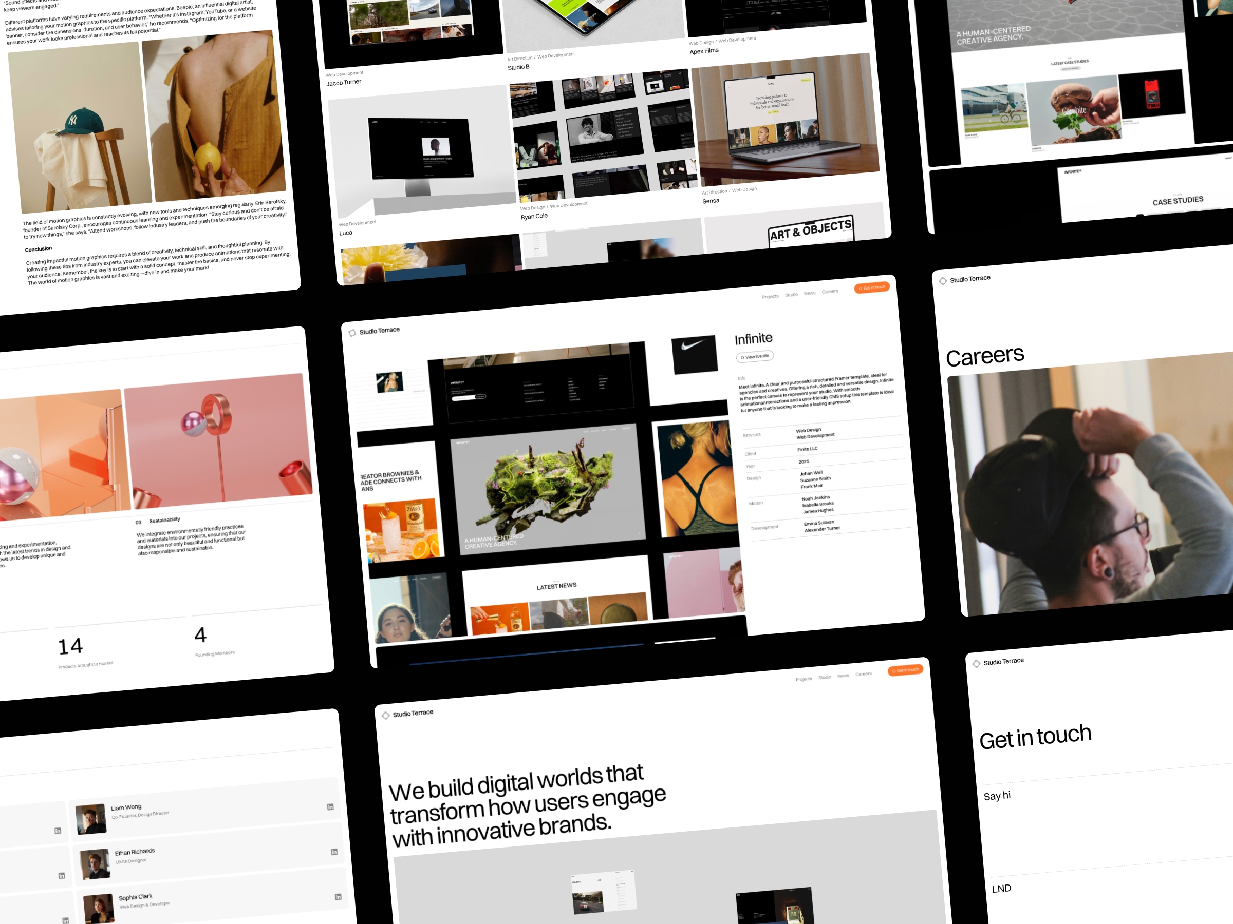 Screenshot 3 for Studio Terrace, a Framer Marketplace template by ena supply.