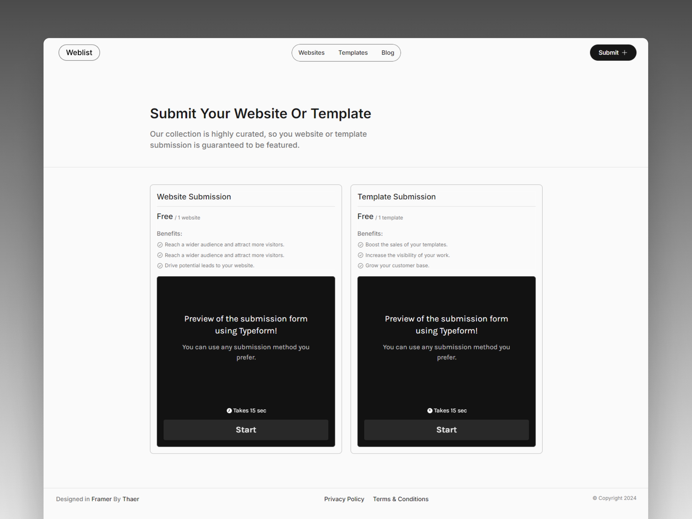 Screenshot 4 for Weblist, a Framer Marketplace template by Thaer Swailem.